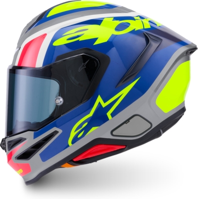 přilba S-R7 LUMEN, ALPINESTARS (stříbrná/černá/růžová/žlutá fluo, vel. L)