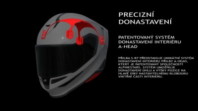 přilba S-R7 KINETIS, ALPINESTARS (černá/červená/bílá, vel. 2XL)