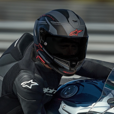 přilba S-R7 A-CORE, ALPINESTARS (černá/šedá/červená matná, vel. S)