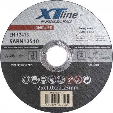 Kotúč rezný na nerez 125x1x22mm (balenie 10 ks) Trebor SARN12510