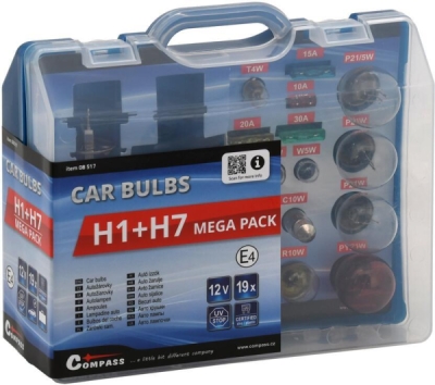 Servisná súprava žiaroviek 12 V MEGA H1+H7+poistky