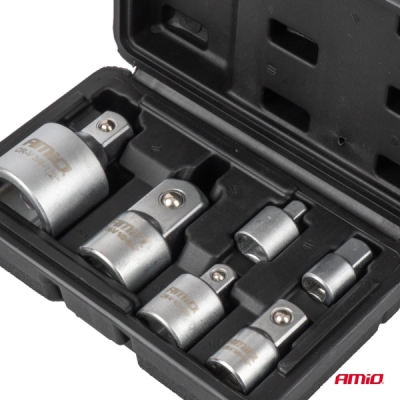 Sada adaptérov na nástrčné hlavice 1/2" 1/4" 3/4" 3/8" 6el. AMIO-05072