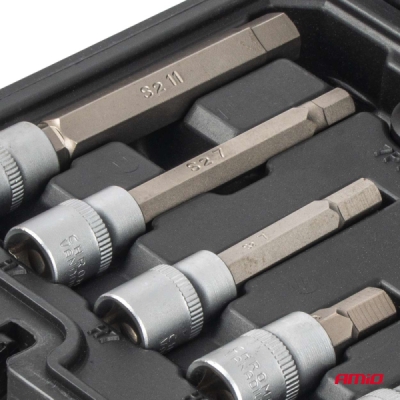 Sada hlavíc a imbusových kľúčov na brzdové strmene 1/4" 3/8" 1/2" 17el. AMIO-05077