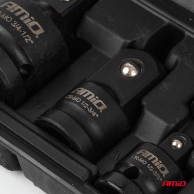 Sada redukčných adaptérov pre rázové uťahovače 1/2" 3/4" 3/8" 1/2" 1/4" 6el. AMIO-05079