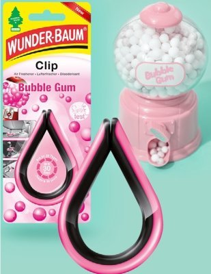 Gaisa atsvaidzinātājs WUNDERBAUM CLIP BUBBLE GUM