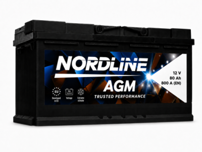 Akumulators 12V, 80Ah, 780A NORDLINE AGM