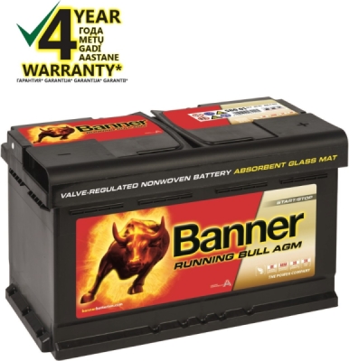 Akumulators 12V, 80Ah, 800A BANNER RUNNING BULL AGM