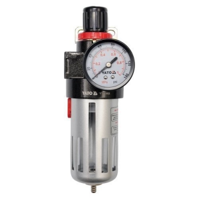YATO Regulátor tlaku vzduchu 1/2", max. 0,93MPa, s filtrem (90ccm), YT-2383