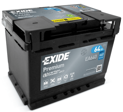 Autobaterie Exide Premium 12V, 64Ah, 640A, EA640