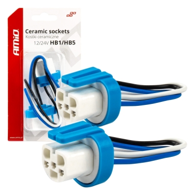 AMIO Keramické patice pro žárovku HB1/HB5 9004/9007 2 ks, 03057