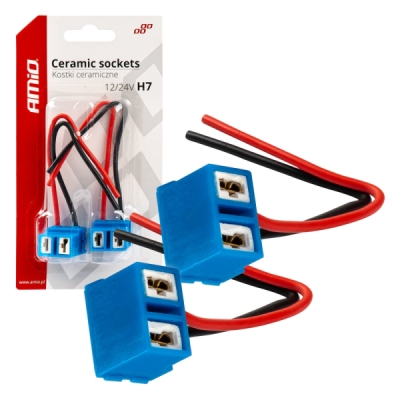 AMIO Keramické patice pro žárovku H7 2 ks, 03055