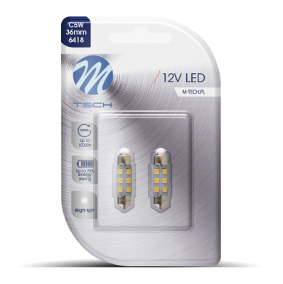 M-TECH LED žárovka C5W 12V, 36mm, 6xSMD2835