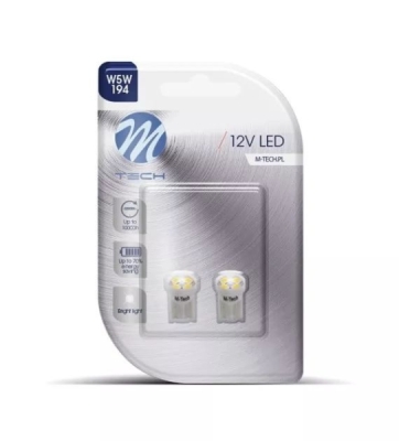 M-Tech LED Žárovka W5W 12V 0.3W 4xSMD3528 Bílá