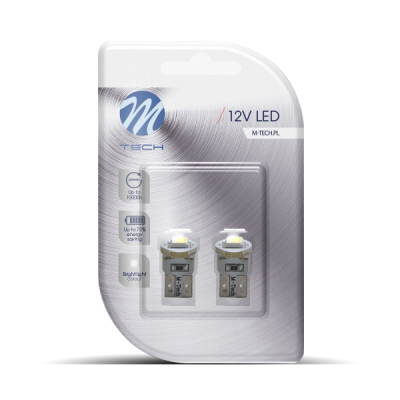 M-Tech LED Žárovka W5W 12V 0.3W 1xSMD5050 Bílá