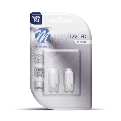 M-Tech LED Žárovka W5W 12V 0.3W 1xFLUX Bílá