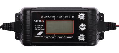 YATO Nabíječka 4A 6/12V PB/GEL LCD display, YT-83033