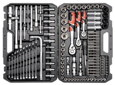 YATO Gola sada 1/2", 3/8", 1/4" + příslušenství 128 ks, YT-38872