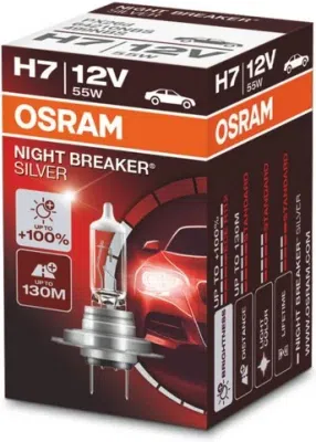 Lemputė H7 OSRAM 12V/55W PX26D NIGHT BREAKER SILVER +100%