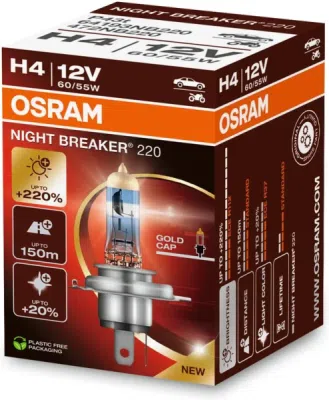 Lemputė H4 OSRAM 12V/60/55W NIGHT BREAKER +220%