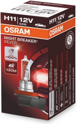 Lemputė H11 OSRAM 12V/55W +100% NIGHT BREAKER LASER
