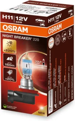 Lemputė H11 OSRAM 12V/55W NIGHT BREAKER +220%