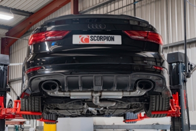 Cat/GPF-back výfukový systém s rezonátorem, bez klapky SCORPION SAU099CF