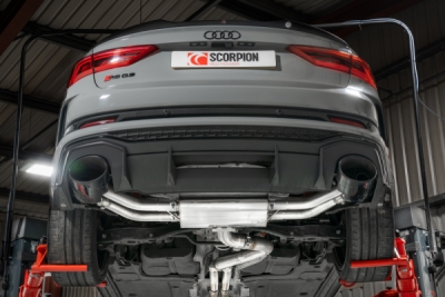 GPF-back výfukový systém bez rezonátoru, s klapkou SCORPION SAUS112