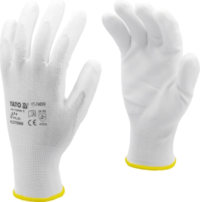 Radne rukavice vel. 10 najlon/PU, bijele YATO YT-7470