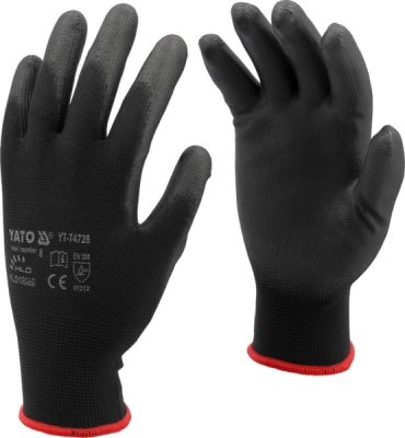 Radne rukavice vel. 10 najlon/PU, crne YATO YT-7473