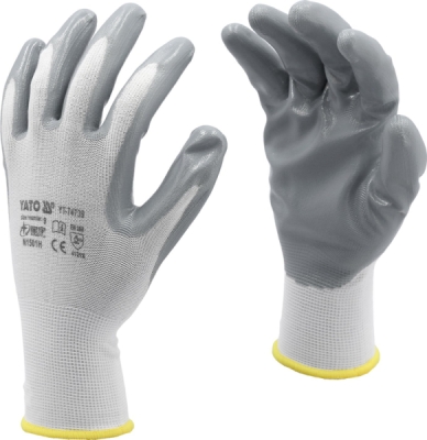 Radne rukavice vel. 10 najlon/nitril, sive YATO YT-7474