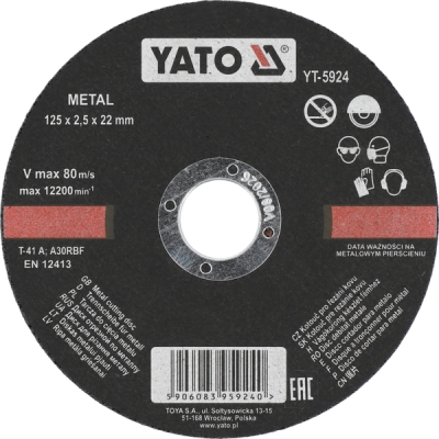 Rezna ploča za metal 125x2,5 YATO YT-5924