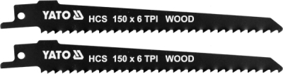 Listovi pile za drvo HCS 150 mm 6 TPI 2 kom YATO YT-33922