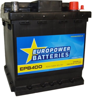 Starter akumolator AH40 D+ 340A EURO POWER BATTERIES 175X175X190 533384 - 40AH