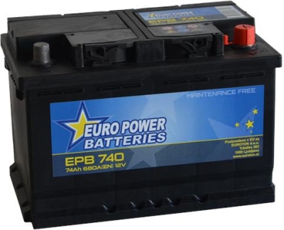 Starter akuimolator EURO POWER BATTERIES 278X175X190 - 74AH