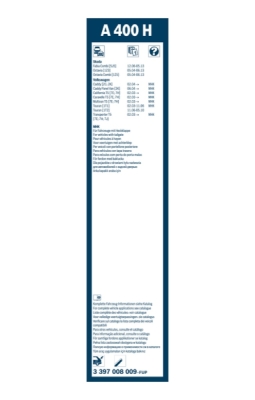 List stěrače BOSCH 3 397 008 009