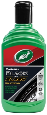 Leštící gel Turtle Wax Black in a Flash 300 ml černý, na plasty a pneu