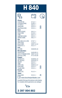 List stěrače BOSCH 3 397 004 802