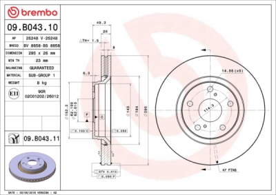 Brzdový kotouč BREMBO 09.B043.11