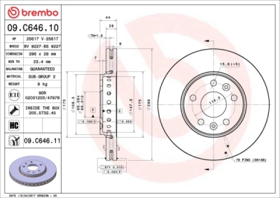 Brzdový kotouč BREMBO 09.C646.11