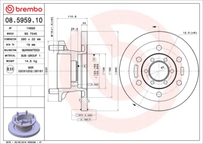 Brzdový kotouč BREMBO 08.5959.10