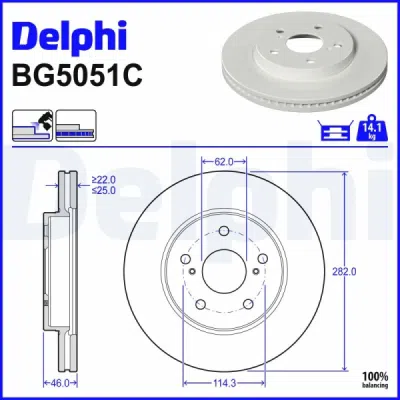 Brzdový kotouč Delphi BG5051C