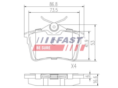 BRAKE PADS CITROEN BERLINGO 08> REAR WITHOUT SENSOR