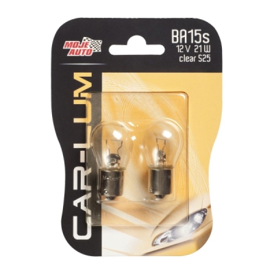 CAR-LUM žárovka 12V 21W BA15S Clear S25 2pack