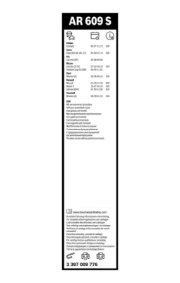 List stěrače BOSCH 3 397 009 776