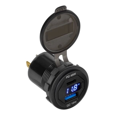 Nabíječka USB PEIYING PY-CHR0007 s QC a měřičem napětí