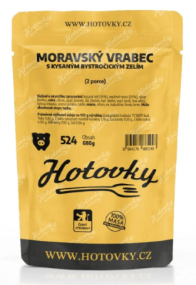 Moravský vrabec s kysaným Bystročickým zelím (2 porce)