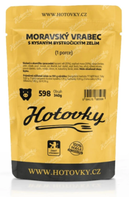 Moravský vrabec s kysaným Bystročickým zelím (1 porce)