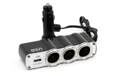 Roztrojka autozapalovače + USB SOC-04