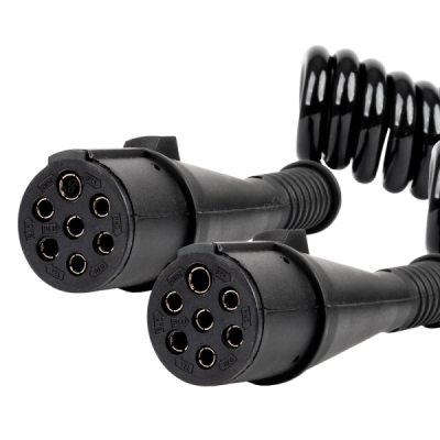 Spirálový kabel TIR 2x 7 PIN typ N 5m 24V AMIO-04380