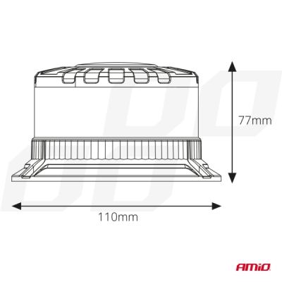 LED výstražný maják W28B 12V 24V AMIO-04109